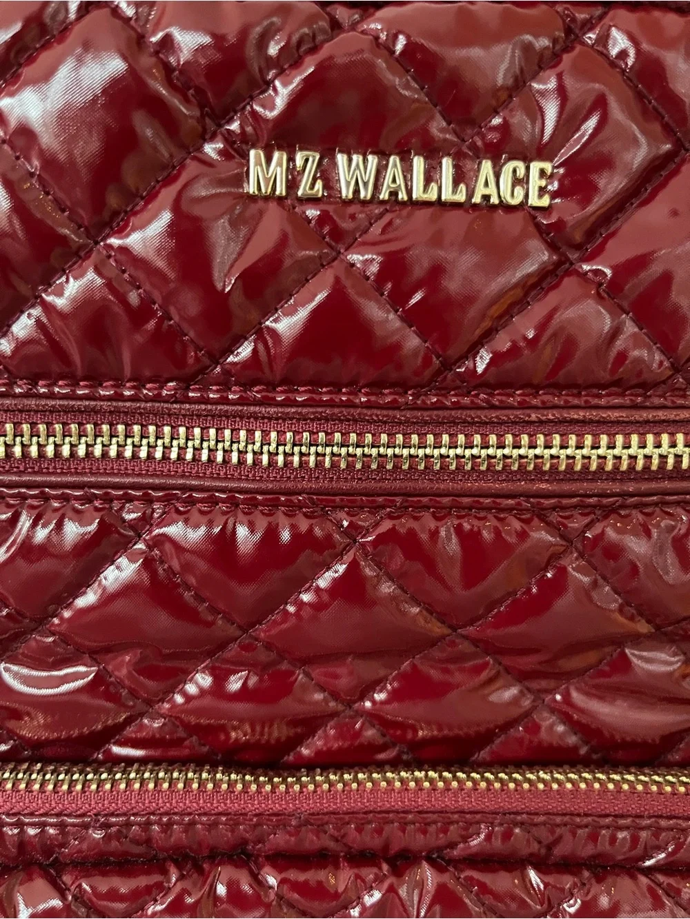 MZ Wallace Small Crosby Backpack in Cranberry Lacquer